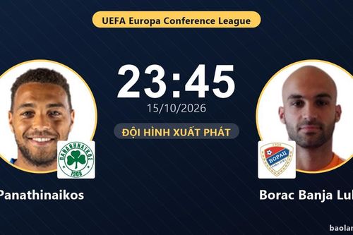 TRỰC TIẾPTrực tiếp Panathinaikos vs Borac Banja Luka: Đội hình xuất phát