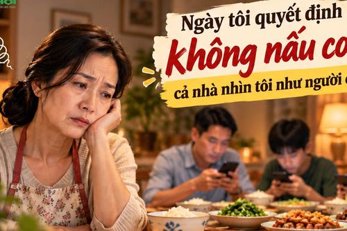 Mệt mỏi không nấu cơm, phản ứng của chồng con khiến tôi nín lặng