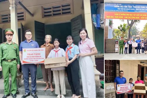 Trao 'Đàn gà Khăn quàng đỏ', tuổi trẻ Công an Thủ đô tiếp sức học sinh nghèo đến trường