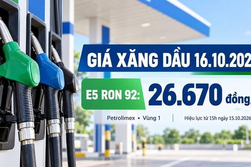 Giá xăng dầu hôm nay 16.10.2026: Bảng giá Petrolimex mới nhất