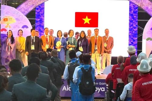 [Video] Đoàn Thể thao người khuyết tật Việt Nam dự Lễ thượng cờ tại ASIAN Para Games 5