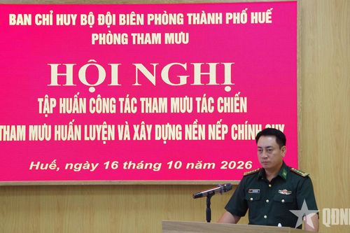 Bộ đội Biên phòng thành phố Huế tập huấn công tác tham mưu tác chiến, huấn luyện