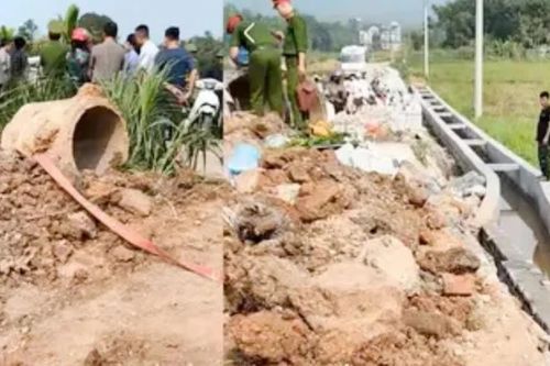 Nam thanh niên tử vong dưới mương nước đang thi công ở Phú Thọ