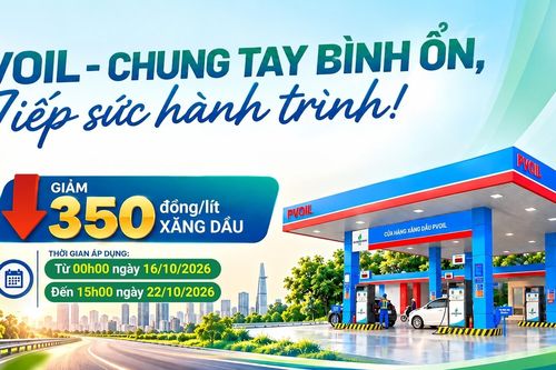 PVOIL giảm 350 đồng/lít xăng dầu tại 1.100 cửa hàng toàn quốc