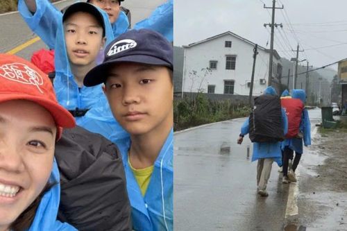 Vợ chồng đưa 2 con đi bộ 3 ngày, vượt quãng đường 85km về thăm ông bà