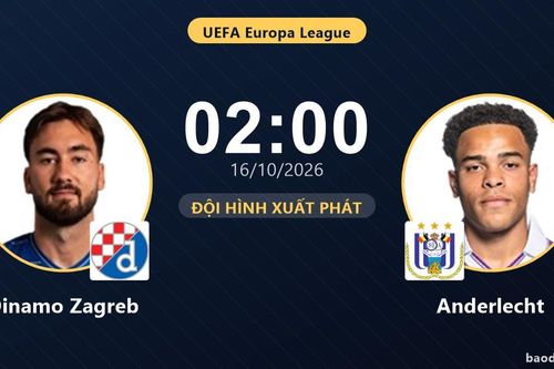 TRỰC TIẾPTrực tiếp Dinamo Zagreb vs Anderlecht: Đội hình xuất phát