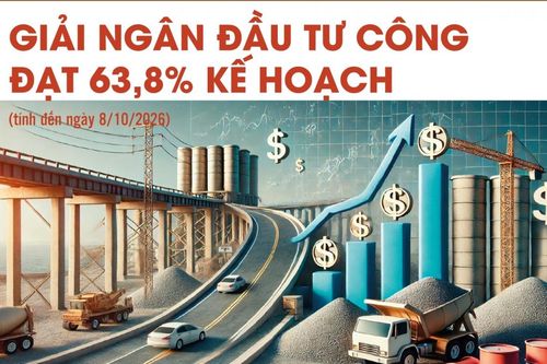 Infographics: Giải ngân vốn đầu tư công cả nước đạt 652.125,4 tỷ đồng