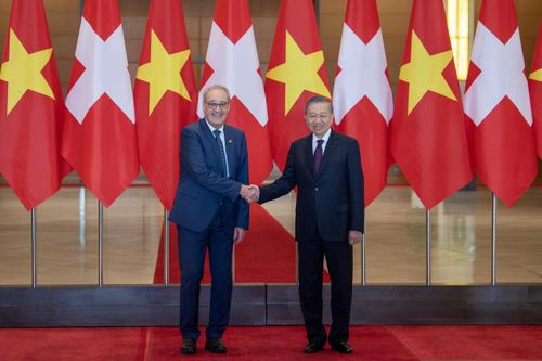 Tổng Bí thư, Chủ tịch nước Tô Lâm chủ trì Lễ đón Tổng thống Liên bang Thụy Sĩ