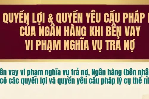 [Infographic] Quyền lợi và quyền yêu cầu pháp lý của Ngân hàng khi bên vay vi phạm nghĩa vụ trả nợ