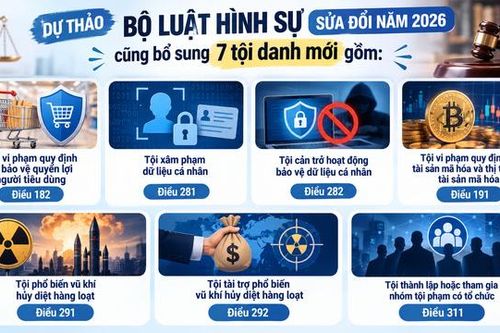 Bộ Công an đề xuất bổ sung 7 tội danh mới trong Bộ luật Hình sự (sửa đổi)