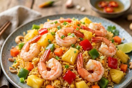 Dứa giàu vitamin C, mangan, làm món cơm rang tôm dứa hấp dẫn ngon miệng