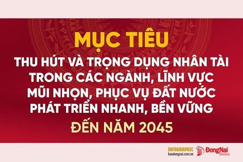 [Infographic] Mục tiêu thu hút và trọng dụng nhân tài trong các ngành, lĩnh vực mũi nhọn đến năm 2045 cụ thể ra sao?