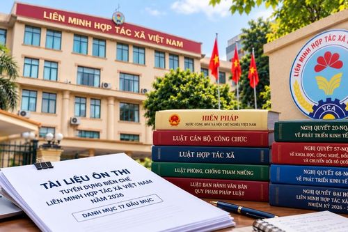 Công bố danh mục tài liệu tham khảo cho kỳ thi biên chế Liên minh Hợp tác xã Việt Nam