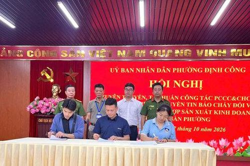 Phường Định Công chủ động phòng ngừa cháy, nổ tại trường học và cơ sở kinh doanh