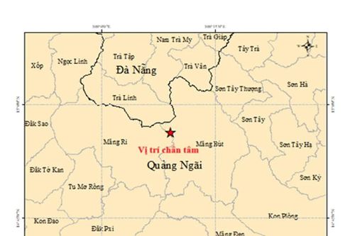 Liên tiếp xảy ra sáu trận động đất tại tỉnh Quảng Ngãi