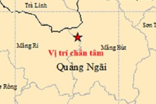 4 trận động đất liên tiếp xảy ra tại một xã ở Quảng Ngãi trong 8 giờ