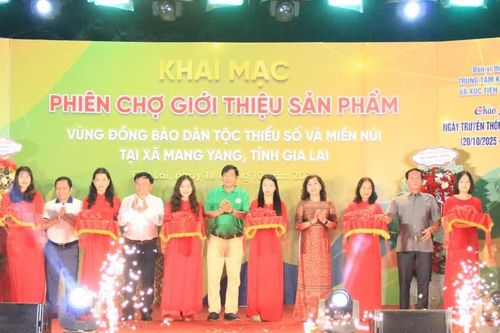 Khai mạc phiên chợ giới thiệu sản phẩm OCOP tại xã Mang Yang