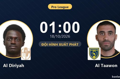TRỰC TIẾPTrực tiếp Al Diriyah vs Al Taawon: Trận đấu đang diễn ra