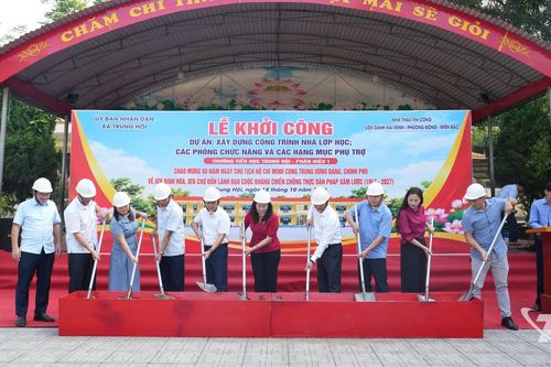 Trung Hội khởi công xây dựng nhà lớp học và các phòng chức năng