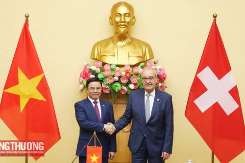 Bộ trưởng Bộ Công Thương Lê Mạnh Hùng họp song phương với Tổng thống Thụy Sĩ Guy Parmelin