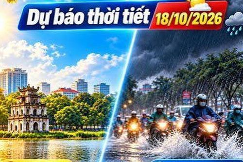 Ngày 18/10: Miền Bắc nắng 34 độ giữa mùa thu, Nam Bộ mưa to cục bộ