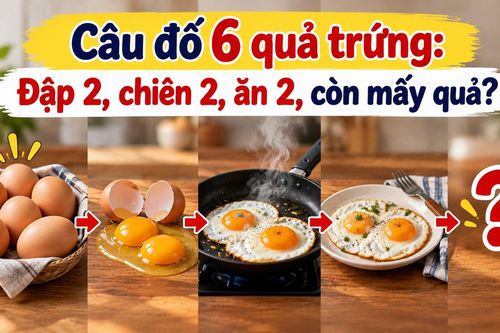 Có 6 quả trứng, đập 2, chiên 2, ăn 2: Còn lại mấy quả?