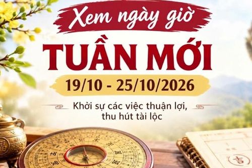 Xem ngày giờ tuần mới từ 19/10 - 25/10/2026 để khởi sự các việc may mắn, tài lộc