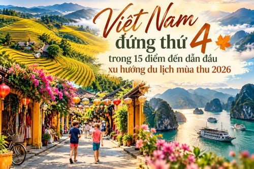 Việt Nam đứng thứ 4 trong 15 điểm đến dẫn đầu xu hướng du lịch mùa thu 2026