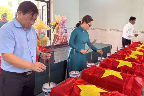 Xã Công Hải quy tập 3 hài cốt liệt sĩ tại thôn Động Thông