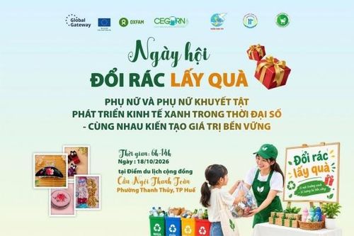 Phiên chợ xanh tại Huế - Đổi rác lấy quà xanh, thúc đẩy sinh kế xanh cho phụ nữ