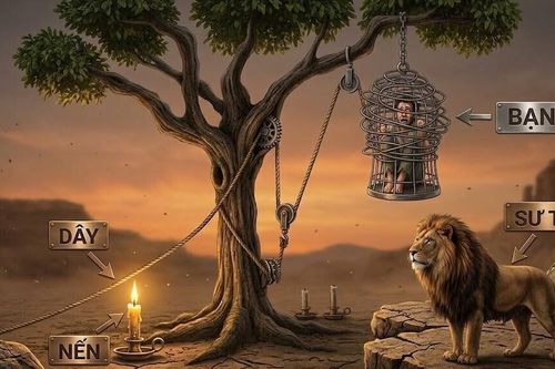 Câu đố sinh tồn: Lồng treo sắp rơi, làm sao thoát sư tử?
