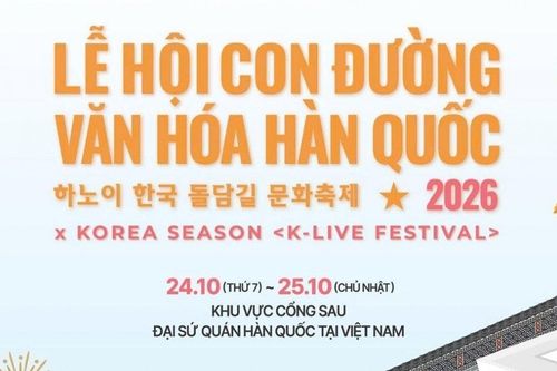 Lễ hội con đường văn hóa Hàn Quốc 2026 & K-live band Festival: Điểm hẹn giao lưu văn hóa Việt Nam - Hàn Quốc giữa mùa Thu Hà Nội
