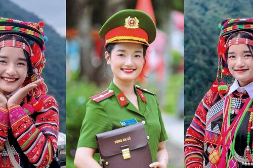 Khi nữ thiếu úy nói chuyện pháp luật với bà con bằng tiếng Hà Nhì