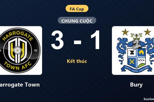 Thống kê trận đấu Harrogate Town 3-1 Bury: Harrogate Town giành chiến thắng chung cuộc