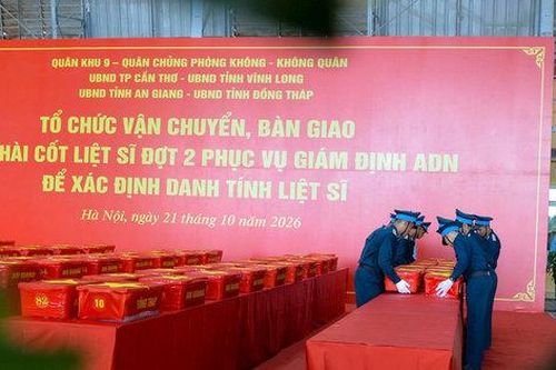 Chuyến bay đặc biệt đưa 8.453 mẫu sinh phẩm hài cốt liệt sĩ ra Hà Nội giám định ADN
