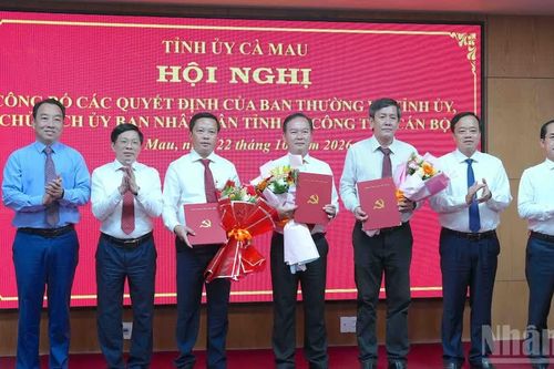 Cà Mau bổ nhiệm, điều động, luân chuyển nhiều cán bộ chủ chốt