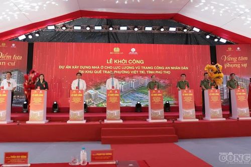 Bộ Công an khởi công dự án nhà ở gần 1.700 tỷ đồng và tiếp nhận quỹ đất 15ha tại Phú Thọ