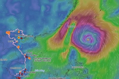Siêu bão Champi bắt đầu gây gió mạnh, sóng lớn ở đông bắc Biển Đông