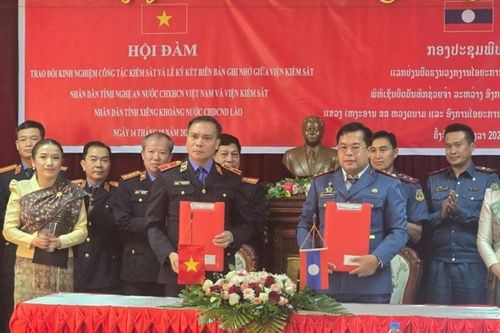 VKSND tỉnh Nghệ An và VKSND tỉnh Xiêng Khoảng (Lào) trao đổi kinh nghiệm công tác kiểm sát
