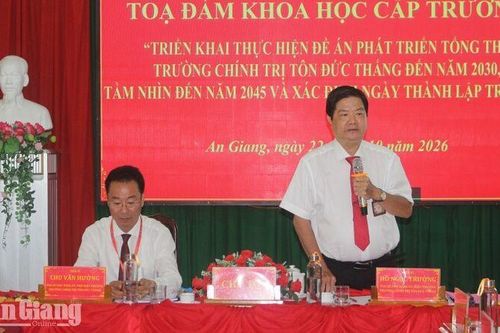 Trường Chính trị Tôn Đức Thắng phấn đấu đạt 70% chỉ tiêu trường chuẩn mức 2 trong năm 2026