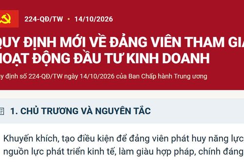 Đảng viên được tham gia hoạt động đầu tư kinh doanh như thế nào?