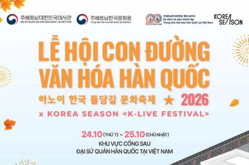 Lễ hội Con đường văn hóa Hàn Quốc 2026 sẵn sàng chào đón công chúng Hà Nội