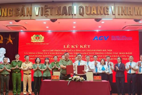 Công an thành phố Hà Nội và Tổng công ty Cảng hàng không Việt Nam ký kết quy chế phối hợp