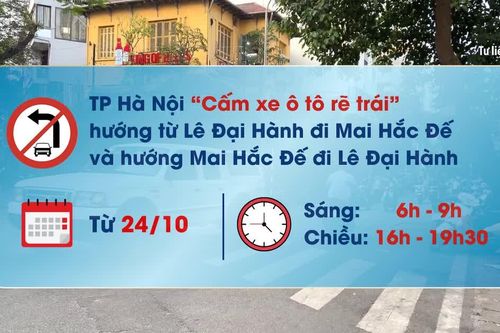 [Video] Hà Nội cấm ô tô rẽ trái tại nút giao Lê Đại Hành - Mai Hắc Đế giờ cao điểm