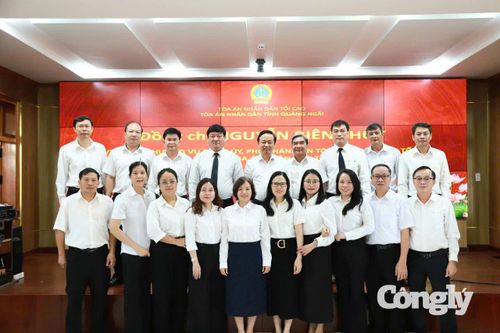 Phó Chánh án Nguyễn Biên Thùy làm việc với Tòa án Quảng Ngãi