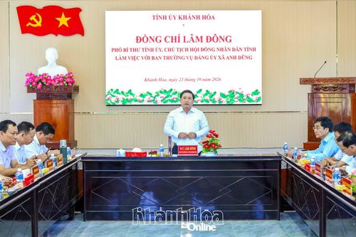 Phó Bí thư Tỉnh ủy, Chủ tịch HĐND tỉnh Lâm Đông làm việc với Ban Thường vụ Đảng ủy xã Anh Dũng