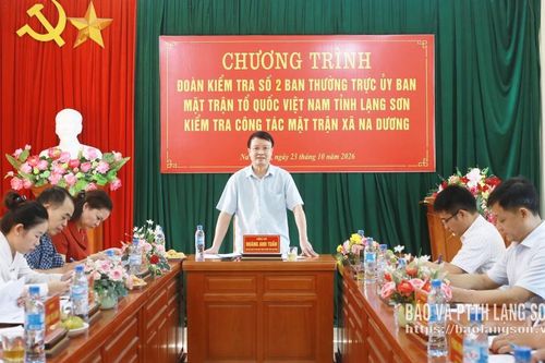 Kiểm tra công tác mặt trận tại xã Na Dương và xã Lộc Bình