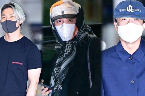 BIGBANG lên đường đến Hà Nội, G-Dragon trùm khăn kín mặt ở sân bay
