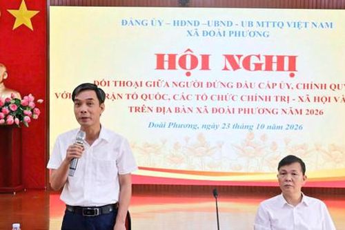 Lãnh đạo xã Đoài Phương đối thoại với Mặt trận Tổ quốc, các tổ chức chính trị - xã hội và nhân dân
