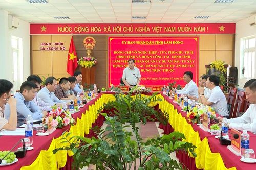 Phó Chủ tịch UBND tỉnh Võ Ngọc Hiệp làm việc với 4 Ban Quản lý dự án về giải ngân vốn đầu tư công